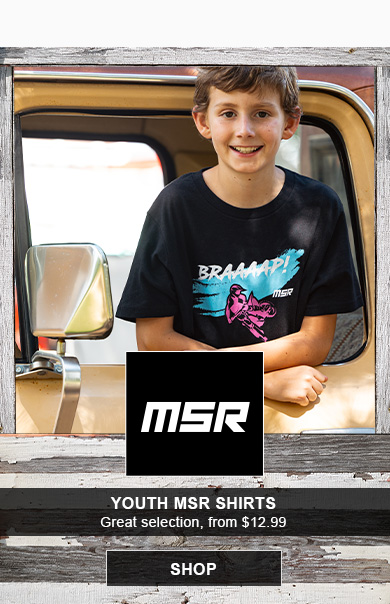 MSR Youth MSR shirts, great selection from twelve dollars and ninety nine cents, SHOP